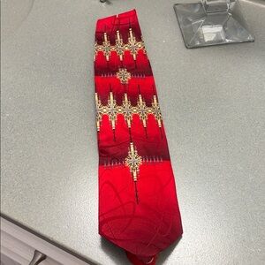 Elegant Red and Gold Men's Tie
